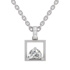 0.29 Carat Half-Moon Frame Pendant | 14K White Gold