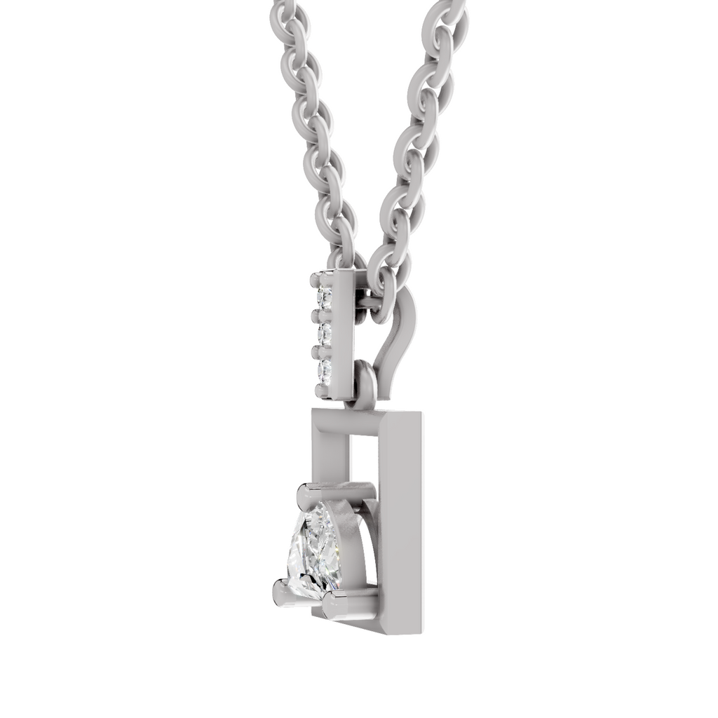 0.29 Carat Half-Moon Frame Pendant | 14K White Gold