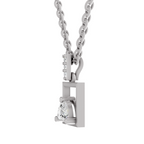 0.29 Carat Half-Moon Frame Pendant | 14K White Gold