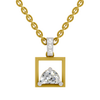 0.29 Carat Half-Moon Frame Pendant | 14K Yellow Gold