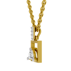 0.29 Carat Half-Moon Frame Pendant | 14K Yellow Gold