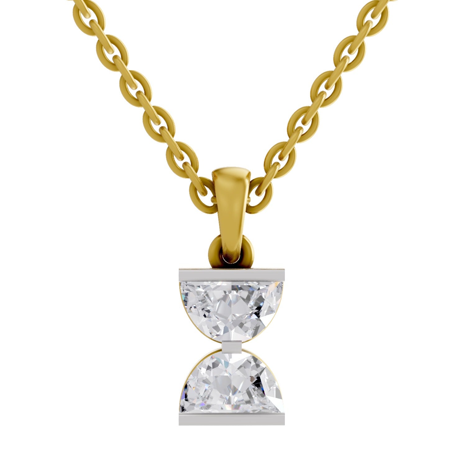 0.79 Carat Lab Grown Diamond Hourglass Pendant in 14K