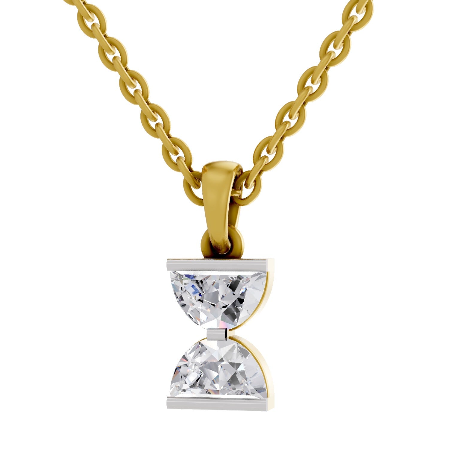 0.79 Carat Lab Grown Diamond Hourglass Pendant in 14K