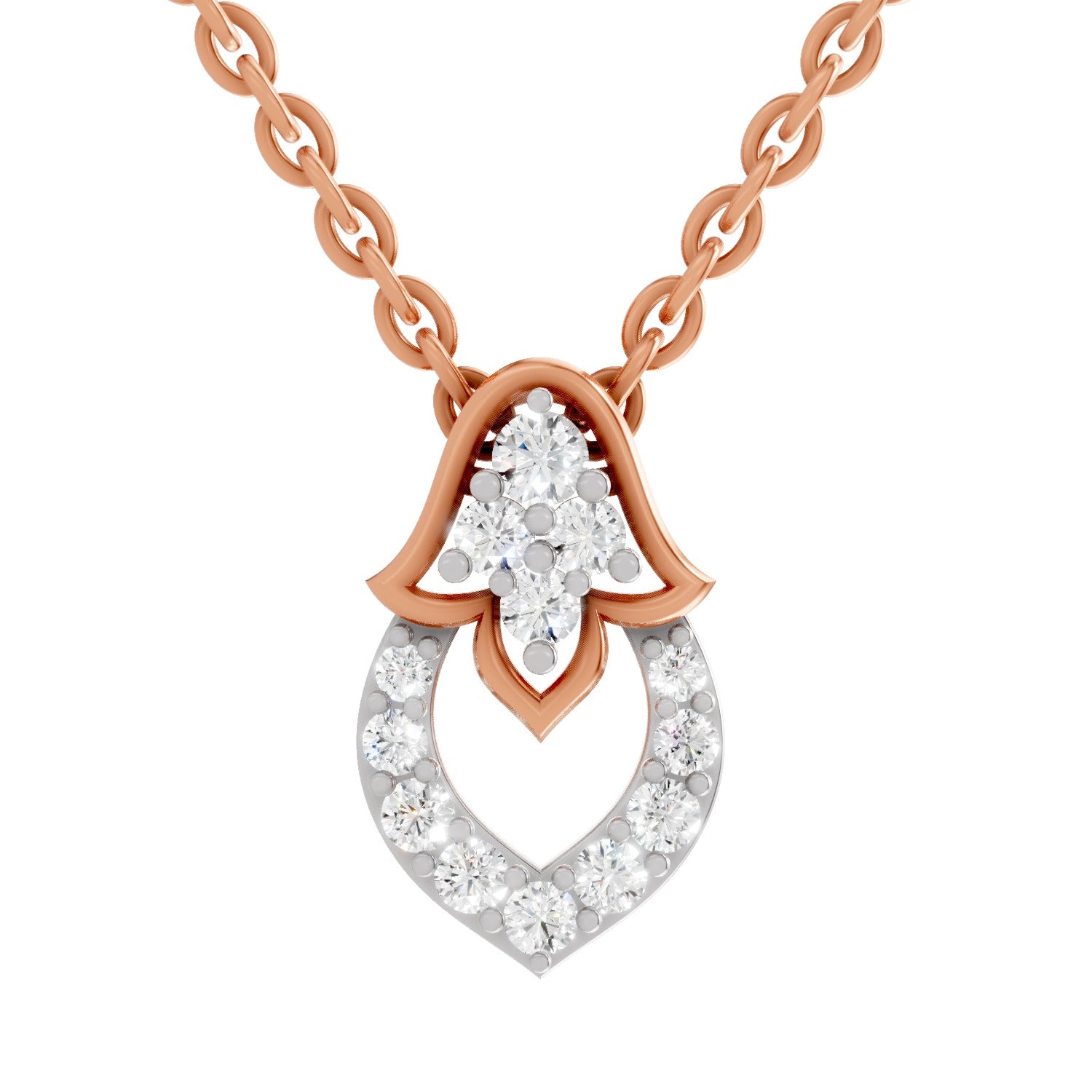 0.3 Carat Lab Grown Diamond teardrop Pendant in 14K