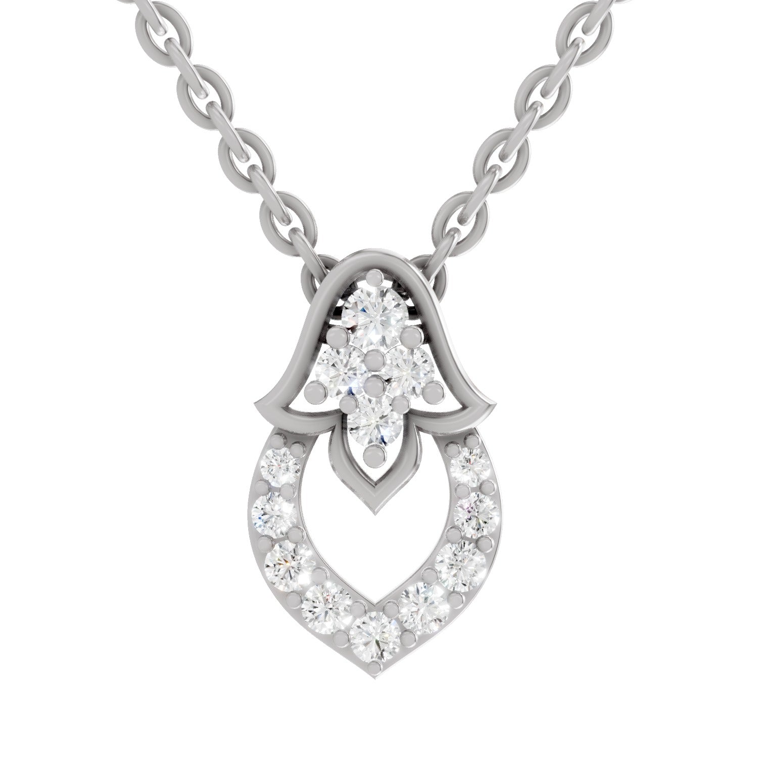 0.3 Carat Lab Grown Diamond teardrop Pendant in 14K