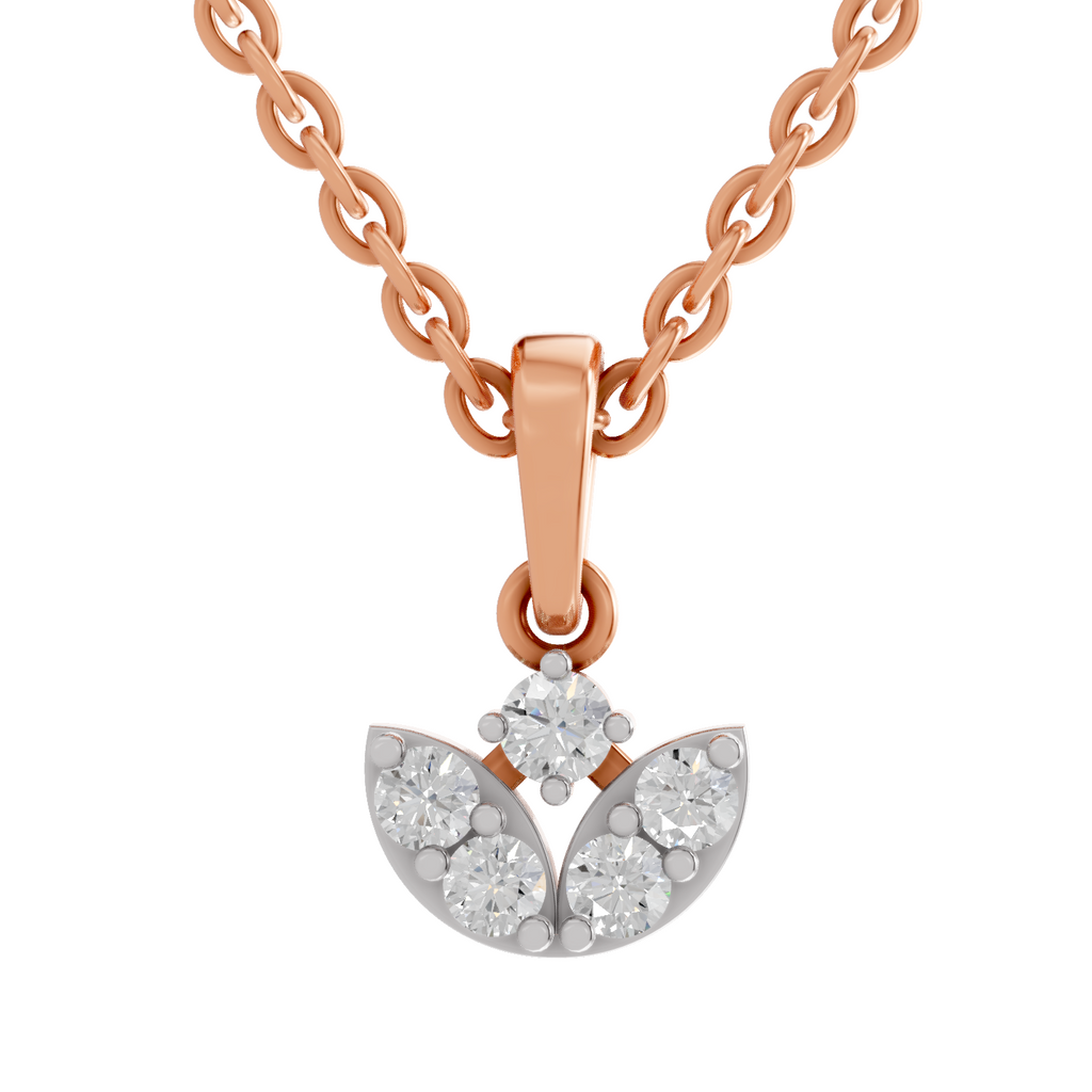 0.25 Carat Lab Grown Diamond Trinity Bloom Pendant in 14K