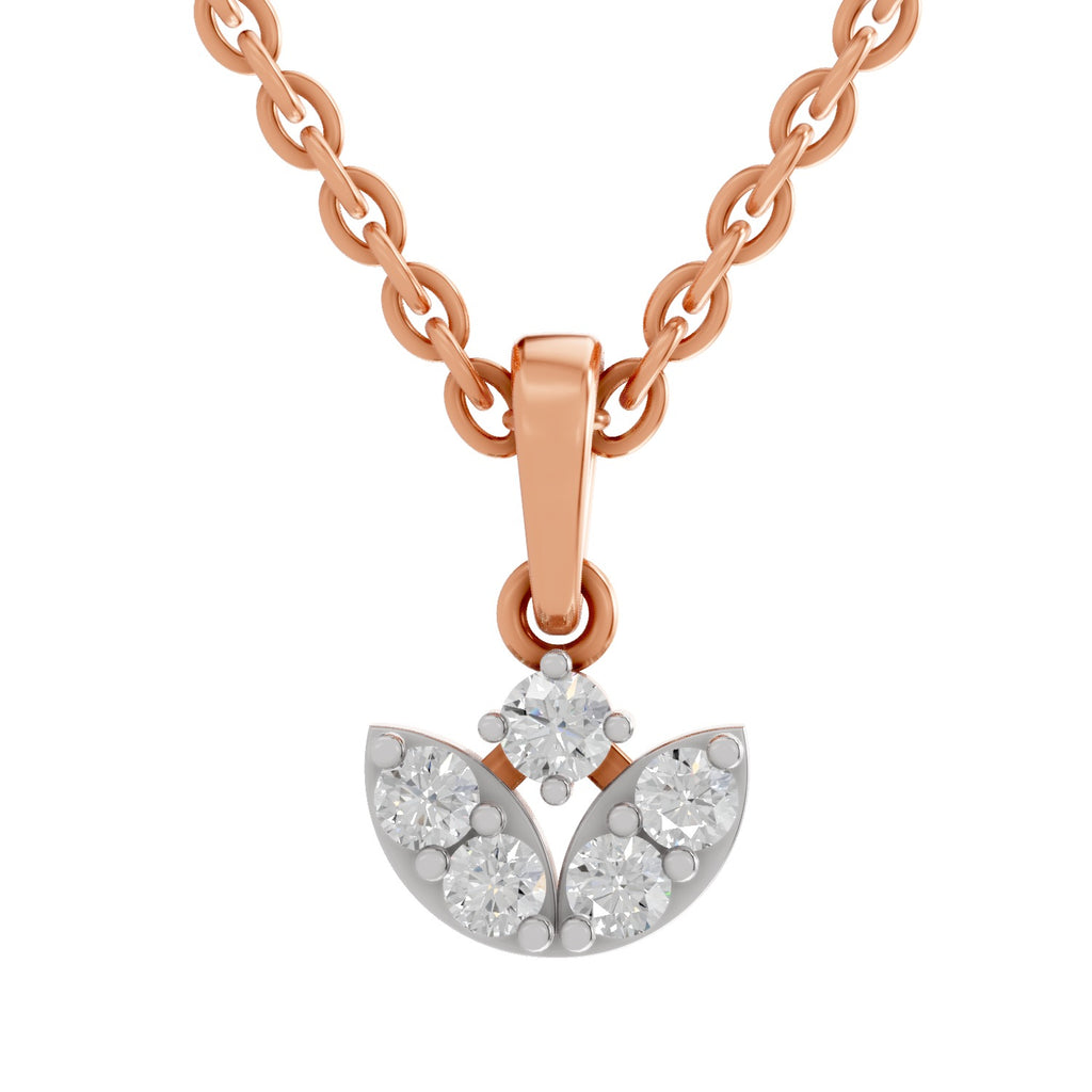 0.25 Carat Lab Grown Diamond Trinity Bloom Pendant in 14K