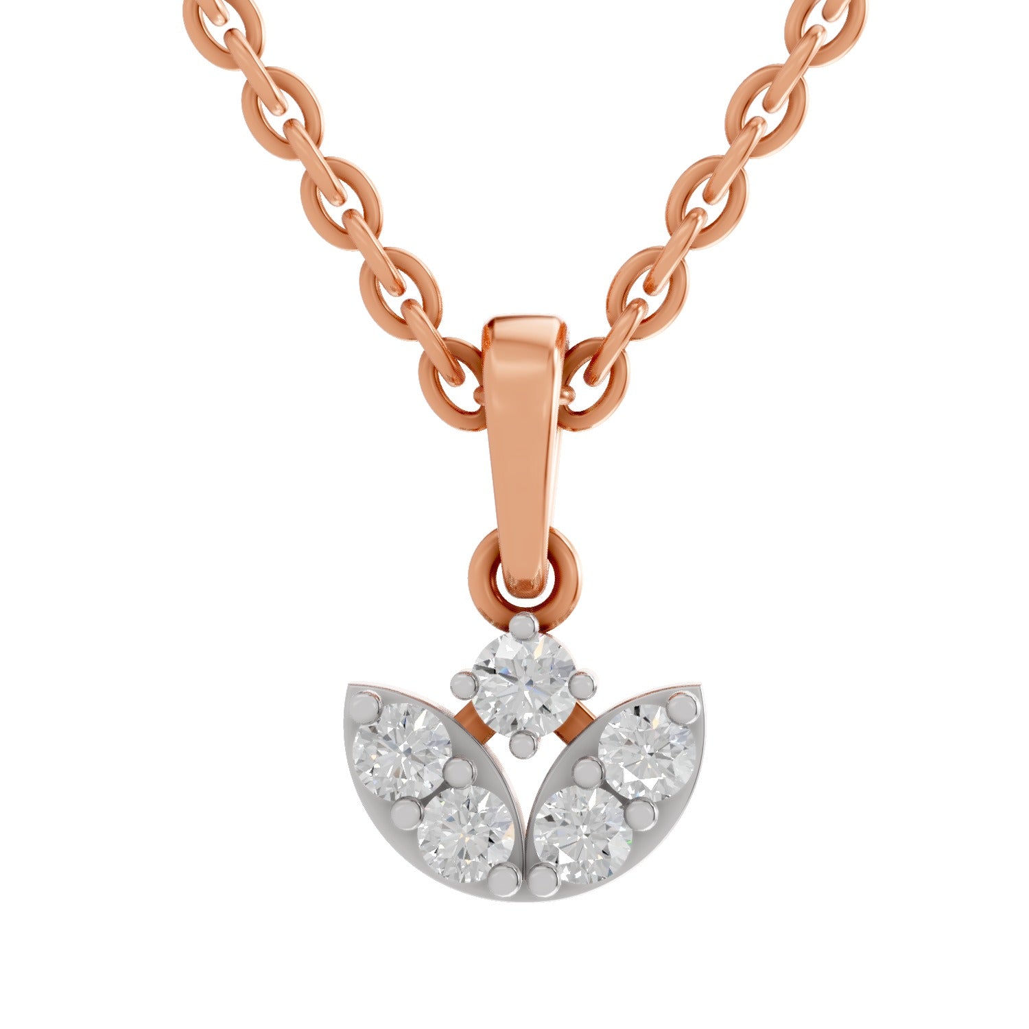 0.25 Carat Lab Grown Diamond Trinity Bloom Pendant in 14K