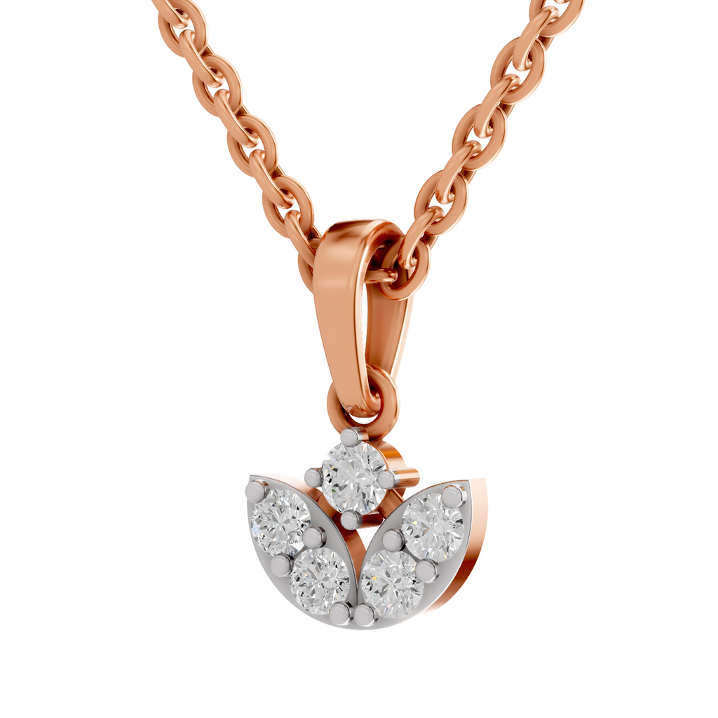 0.25 Carat Lab Grown Diamond Trinity Bloom Pendant in 14K