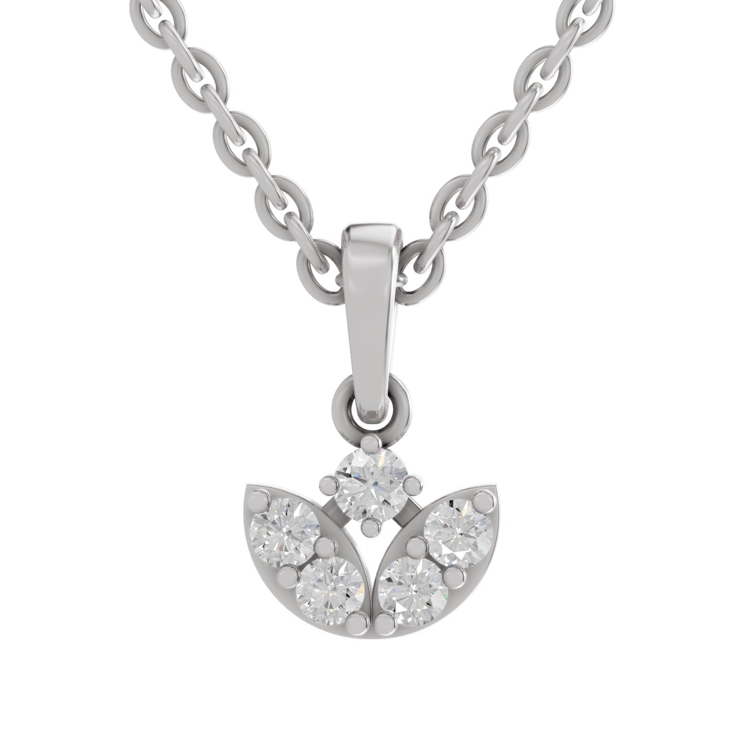 0.25 Carat Lab Grown Diamond Trinity Bloom Pendant in 14K