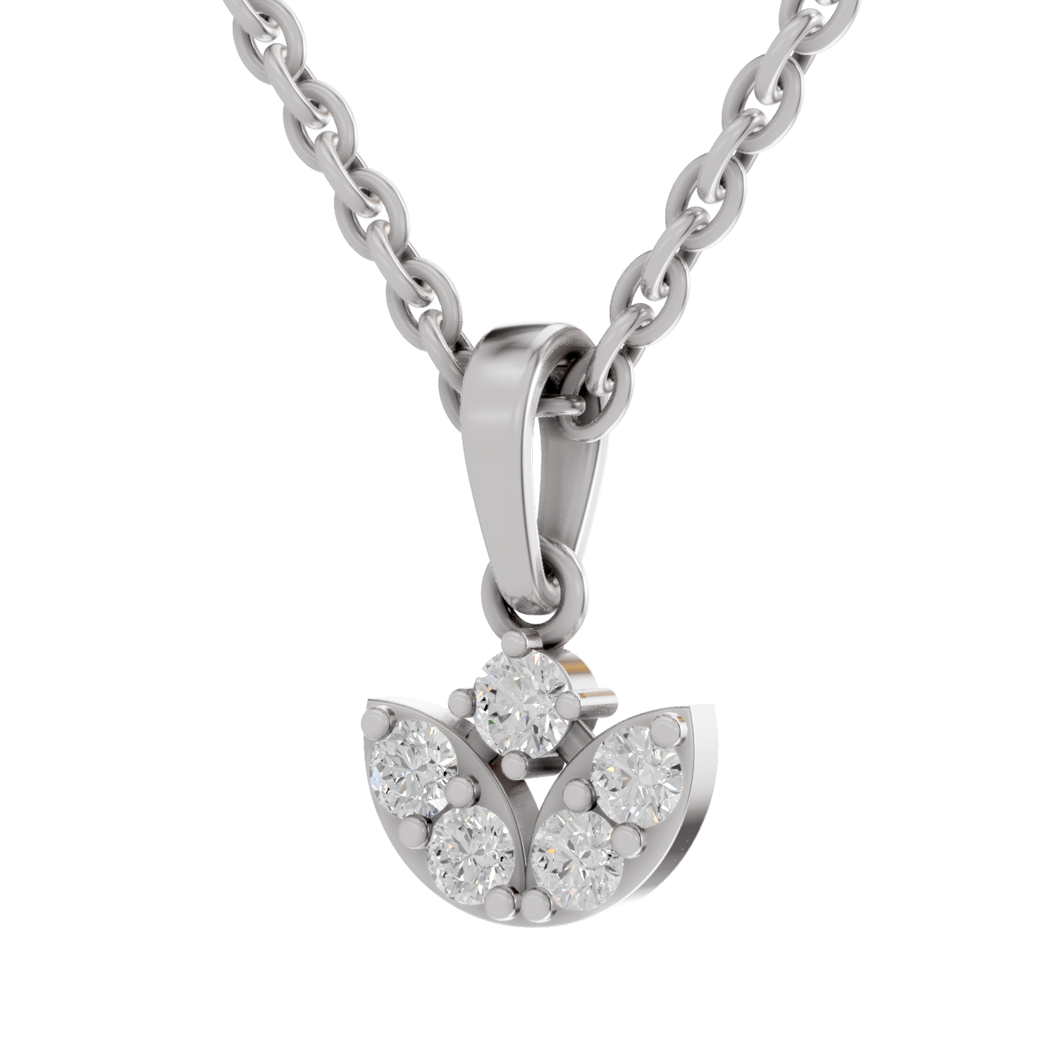0.25 Carat Lab Grown Diamond Trinity Bloom Pendant in 14K