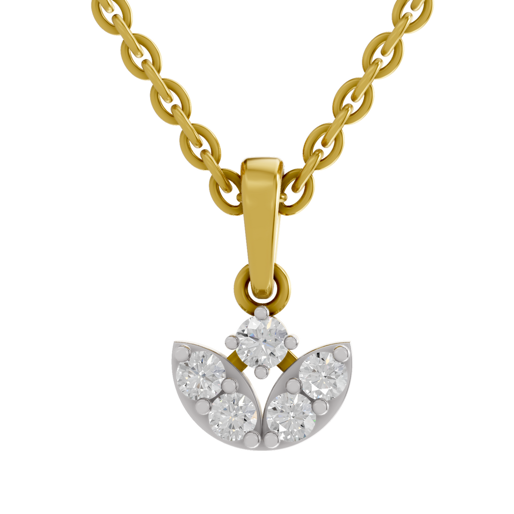 0.25 Carat Lab Grown Diamond Trinity Bloom Pendant in 14K