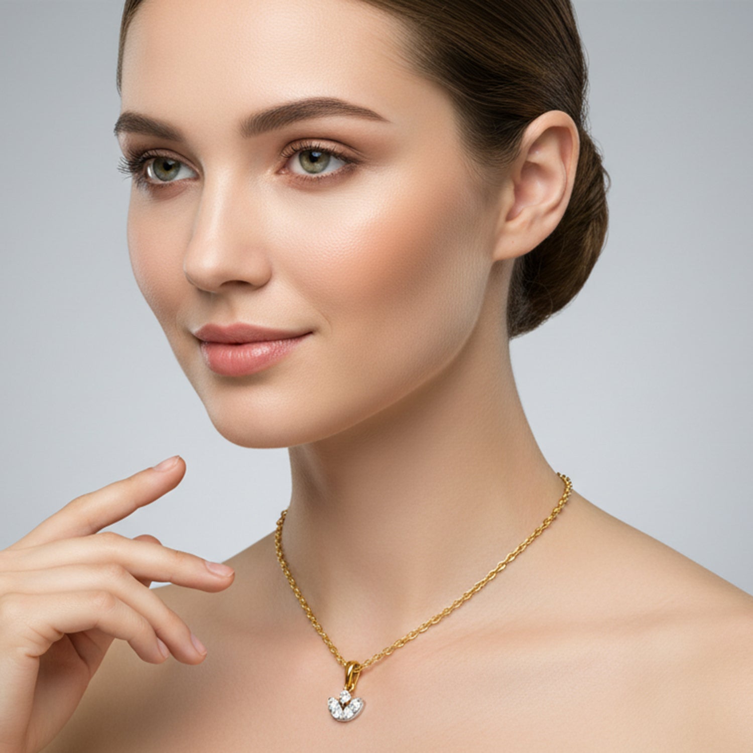 0.25 Carat Lab Grown Diamond Trinity Bloom Pendant in 14K