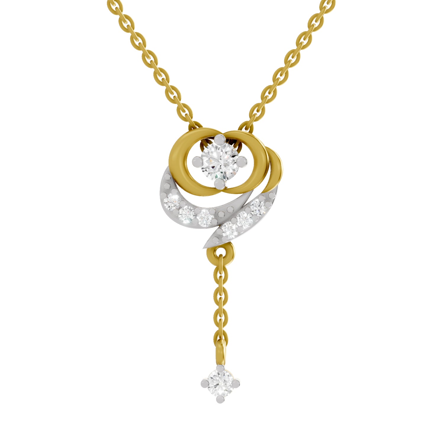 0.21 Carat| 925 Sterling Silver Gold Plated Fashion Pendant Necklace