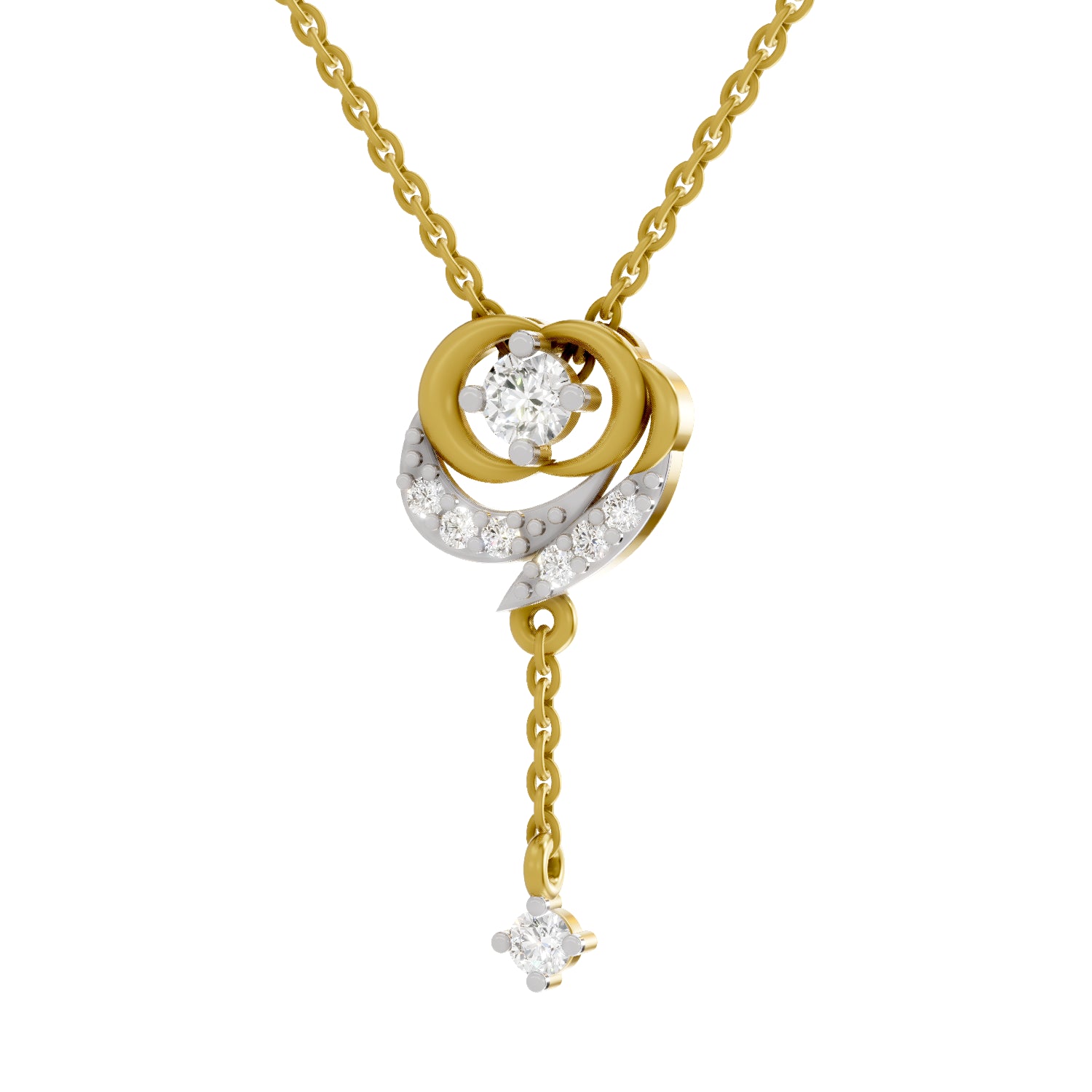 0.21 Carat| 925 Sterling Silver Gold Plated Fashion Pendant Necklace