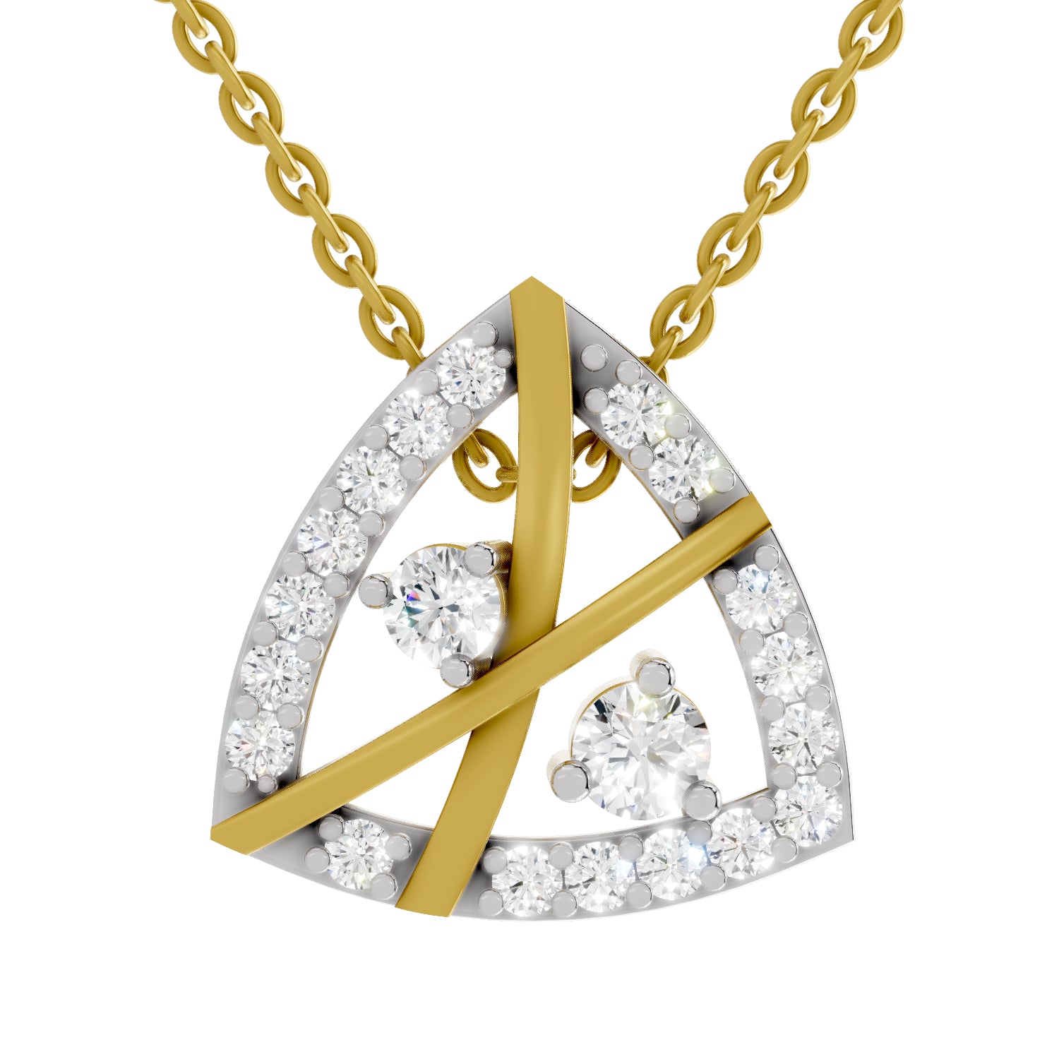 0.29 Carat| 925 Sterling Silver Gold Plated Fashion Pendant Necklace