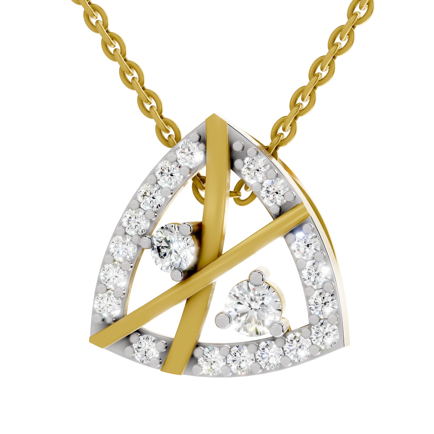 0.29 Carat| 925 Sterling Silver Gold Plated Fashion Pendant Necklace