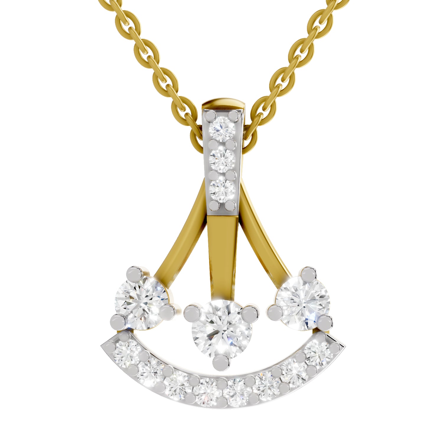 0.31 Carat| 925 Sterling Silver Gold Plated Fashion Pendant Necklace