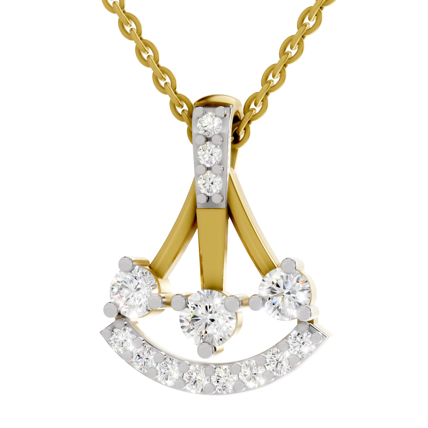 0.31 Carat| 925 Sterling Silver Gold Plated Fashion Pendant Necklace