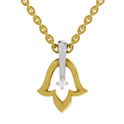 0.02 Carat| 925 Sterling Silver Gold Plated Tulip Pendant Necklace