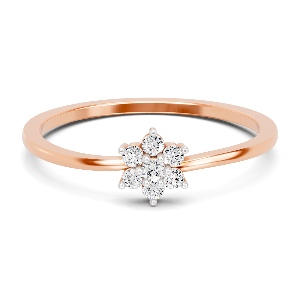 Sparkles Lab Grown Diamond 0.13 Celestial Bloom Ring| 14K Rose Gold