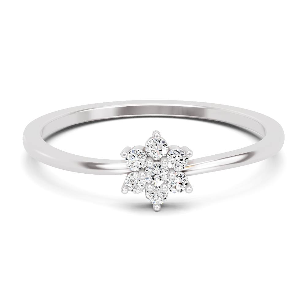 Sparkles Lab Grown Diamond 0.13 Celestial Bloom Ring| 14K White Gold