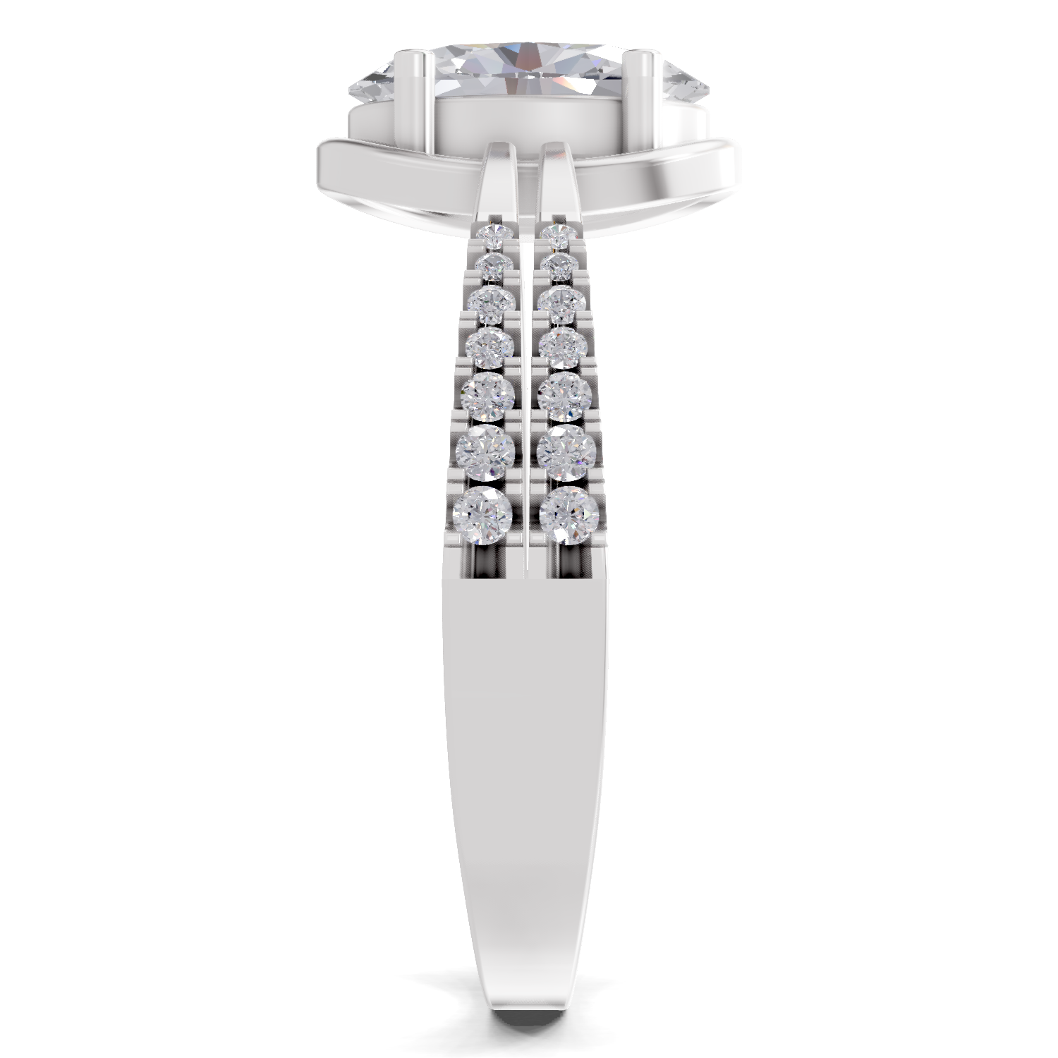 1.39 Carat Celeste Oval Promise  Engagement Ring | 14K White Gold