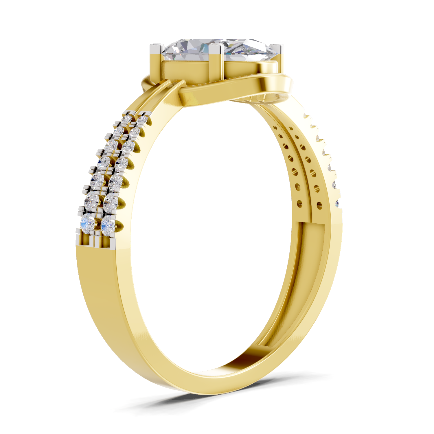 1.39 Carat Celeste Oval Promise  Engagement Ring | 14K Yellow Gold