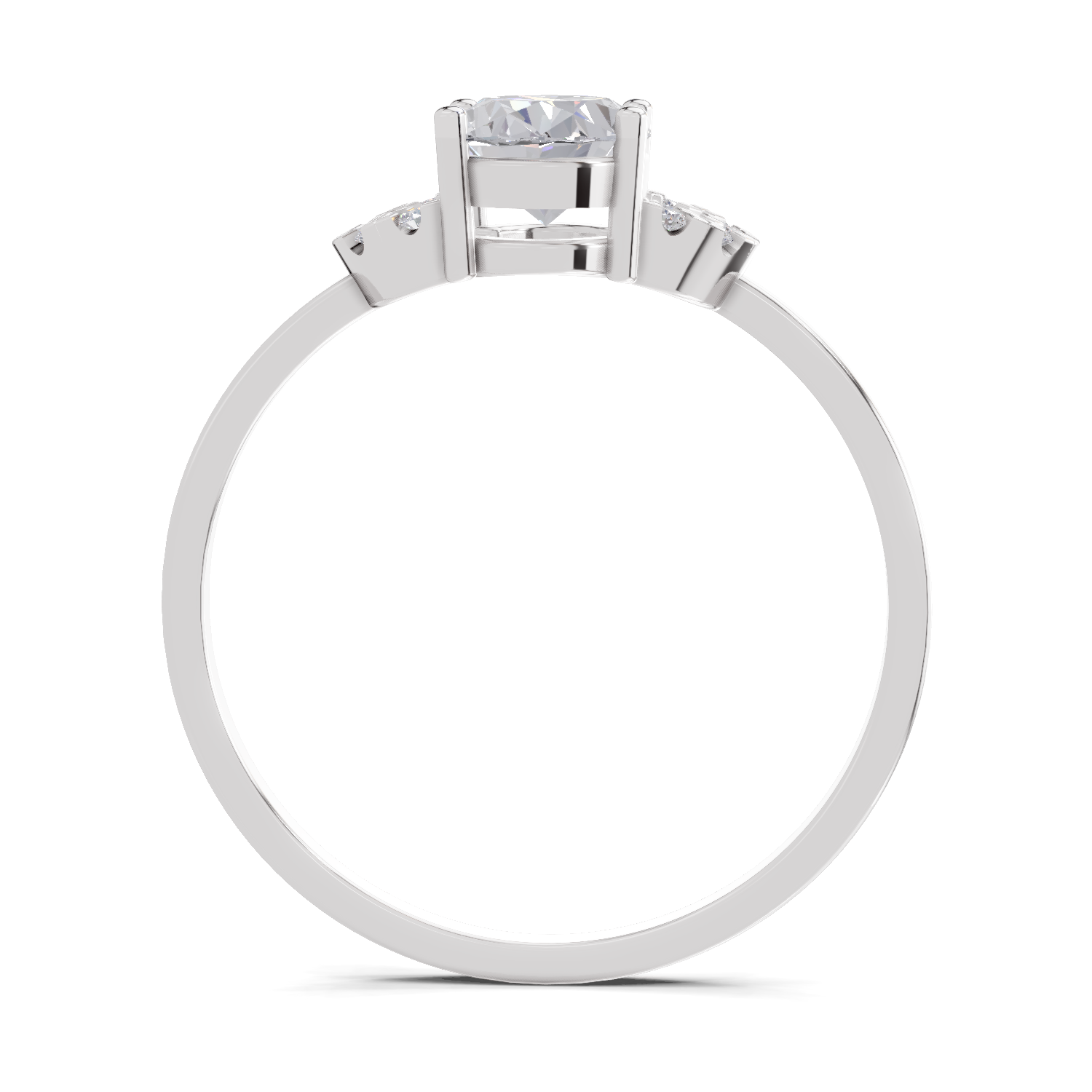 1.11 Carat Lunar Halo Promise  Engagement Ring | 14K White Gold