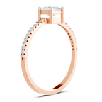 Sparkles Lab Grown Diamond 0.33 Princess Halo Grace Ring| 14K Rose Gold