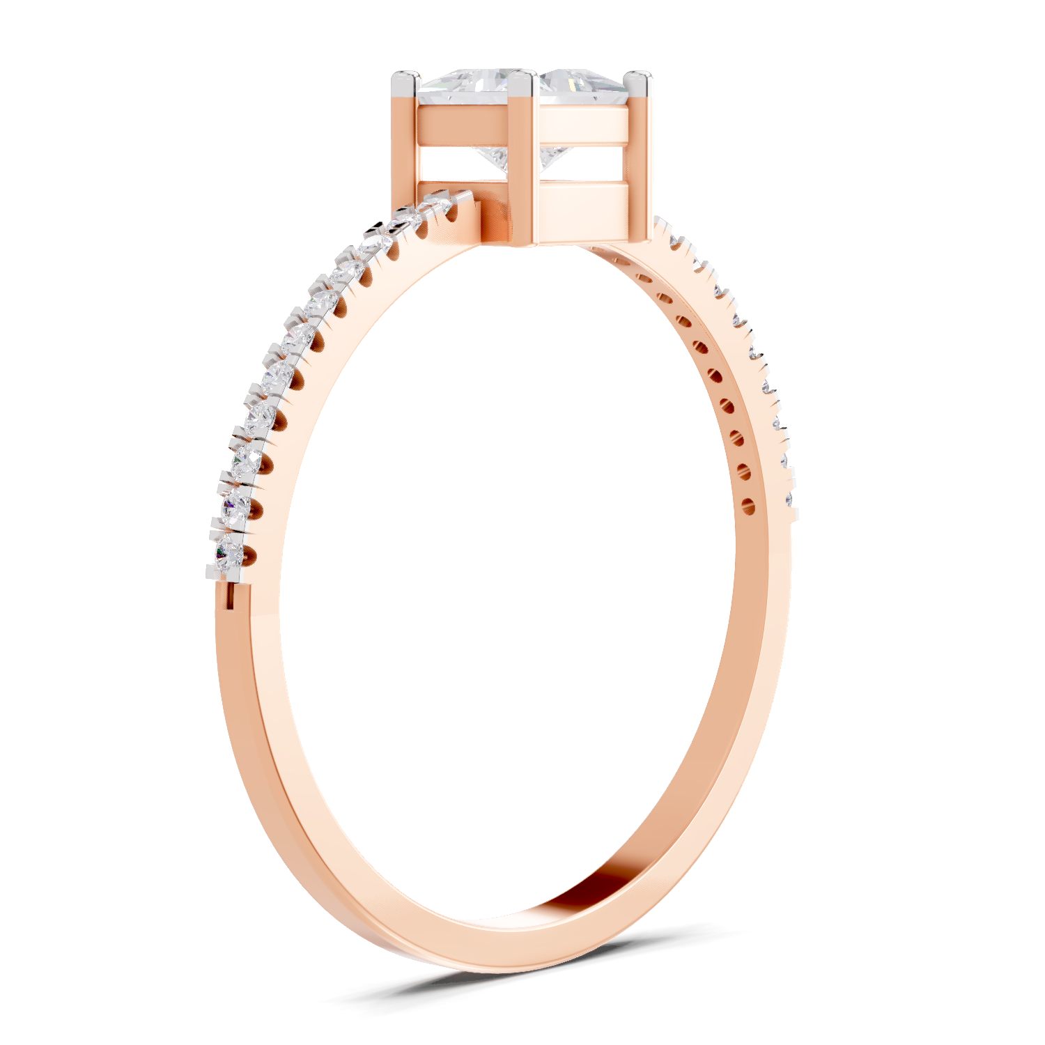 Sparkles Lab Grown Diamond 0.33 Princess Halo Grace Ring| 14K Rose Gold