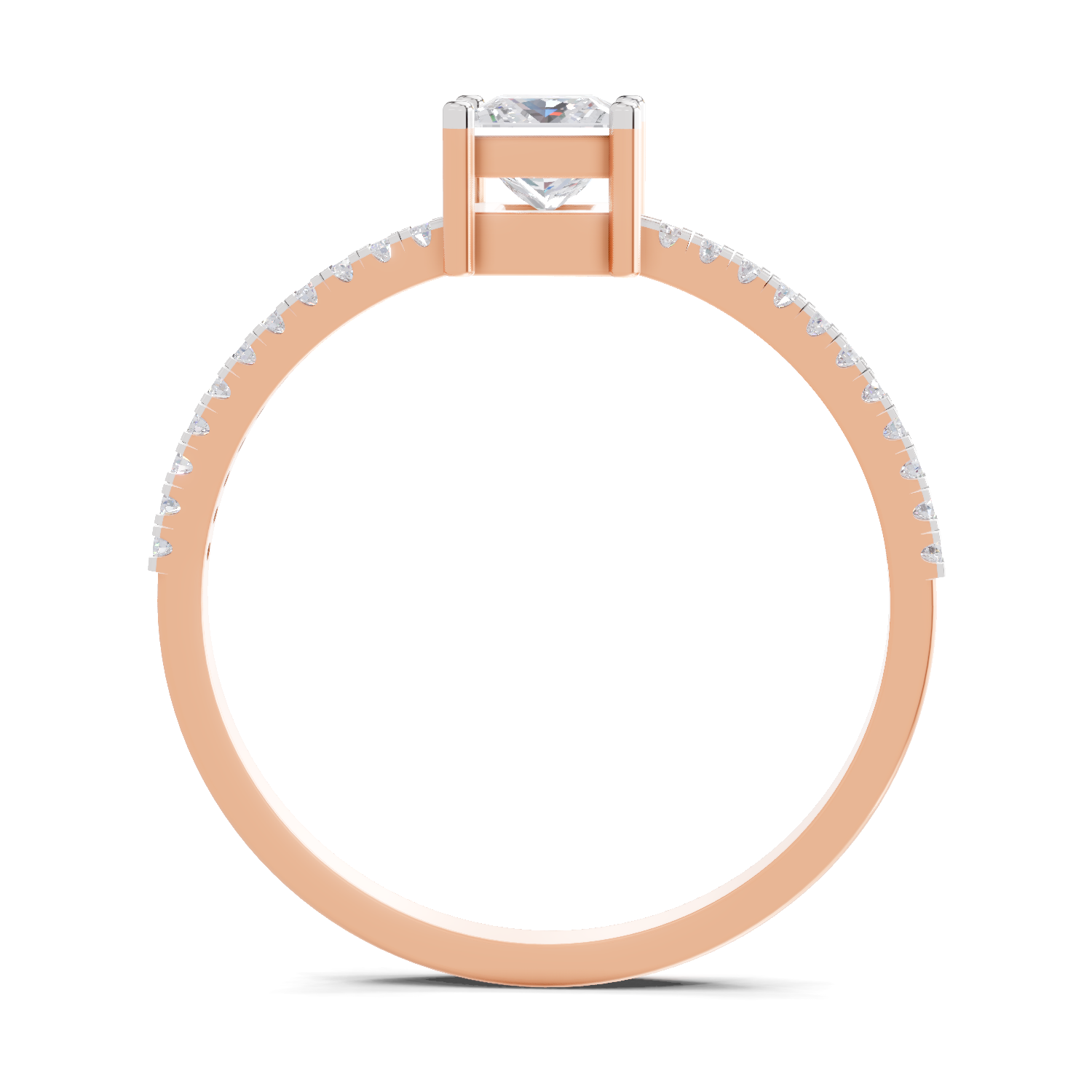 Sparkles Lab Grown Diamond 0.33 Princess Halo Grace Ring| 14K Rose Gold