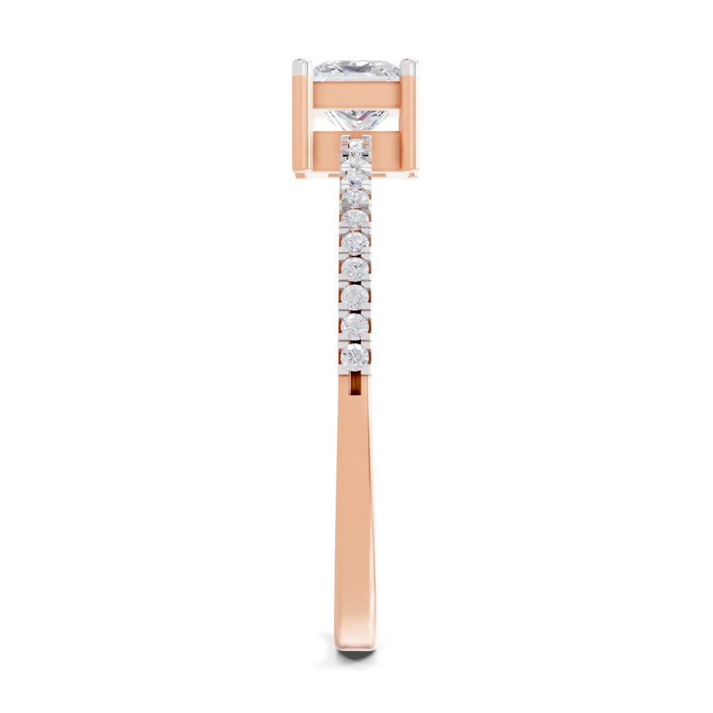 Sparkles Lab Grown Diamond 0.33 Princess Halo Grace Ring| 14K Rose Gold