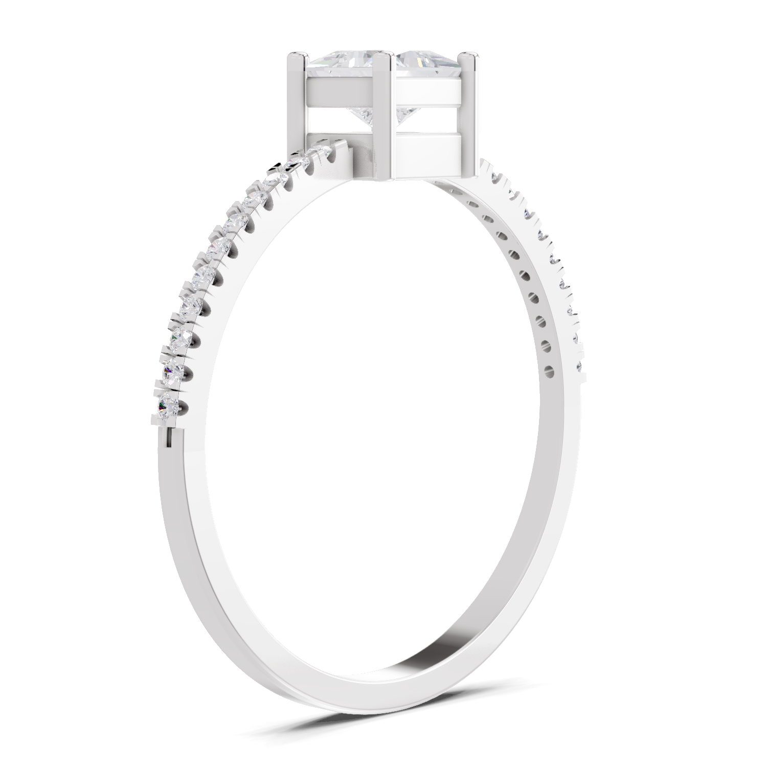 Sparkles Lab Grown Diamond 0.33 Princess Halo Grace Ring| 14K White Gold