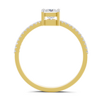Sparkles Lab Grown Diamond 0.33 Princess Halo Grace Ring| 14K Yellow Gold