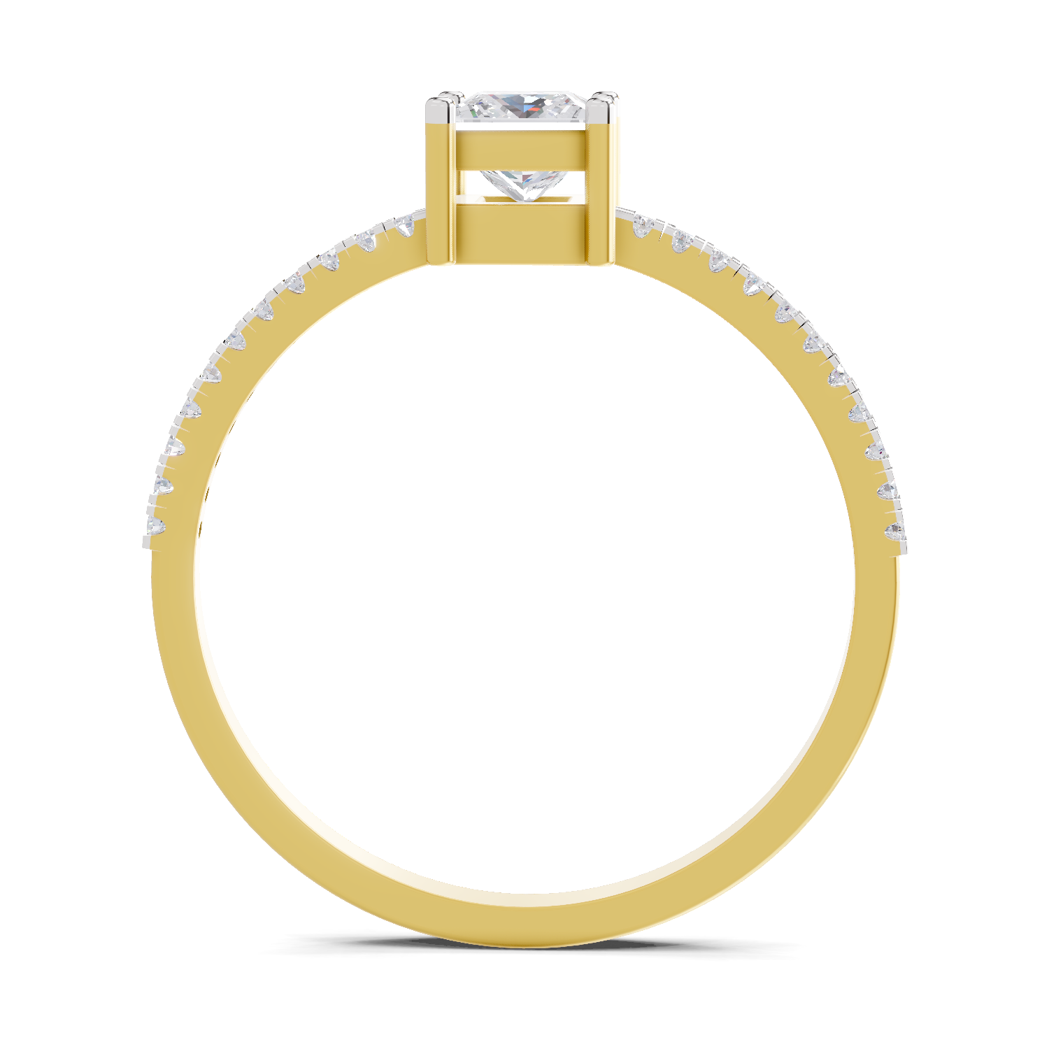 Sparkles Lab Grown Diamond 0.33 Princess Halo Grace Ring| 14K Yellow Gold