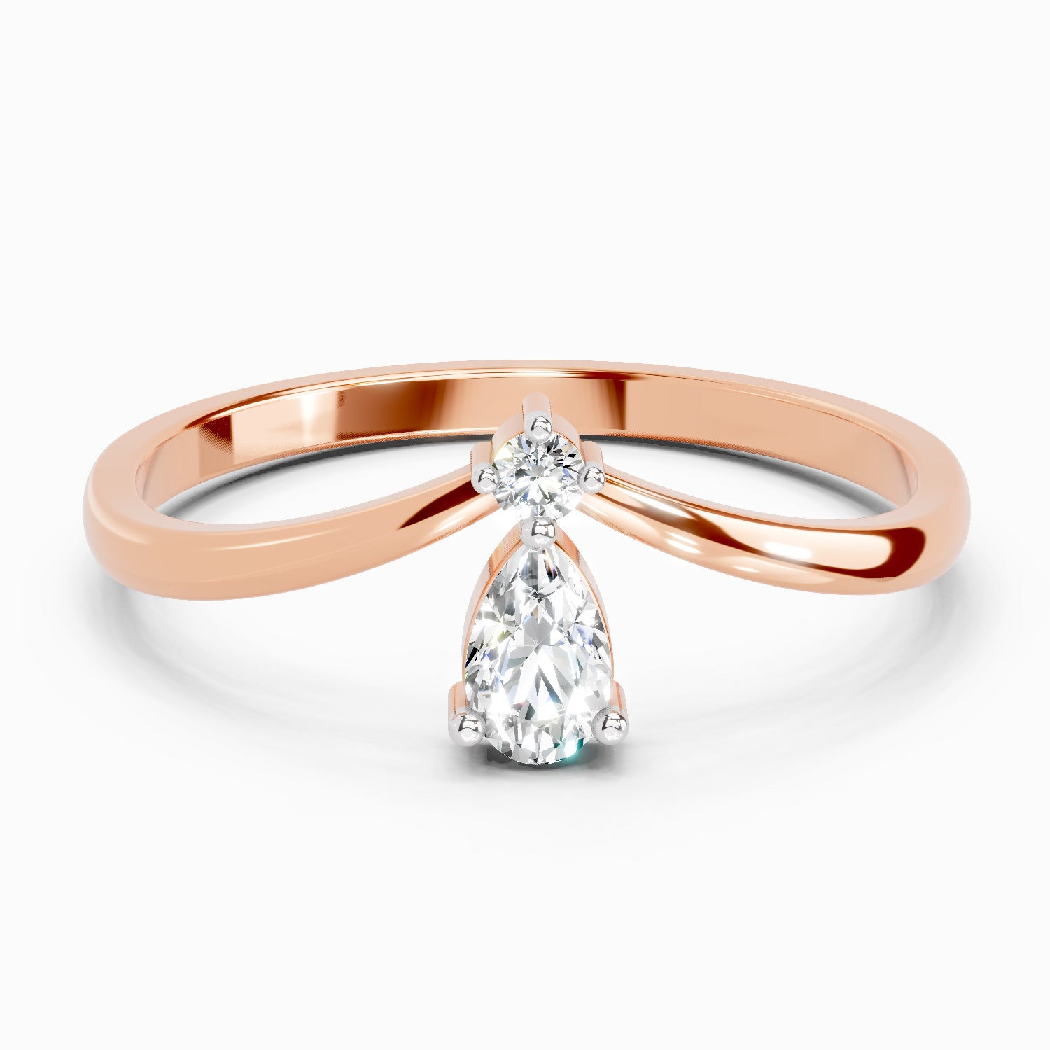 Sparkles Lab Grown Diamond 0.23 Carat Pear Shape Ring| 14K Rose Gold