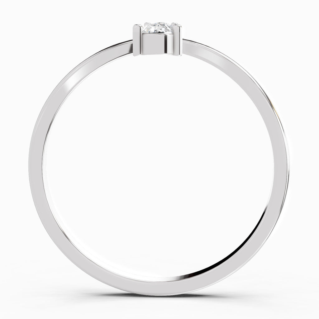 Sparkles Lab Grown Diamond 0.23 Carat Pear Shape Ring| 14K White Gold
