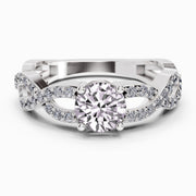 0.39 Ct Round Shape infinity Diamond Engagement Ring | 14K White Gold