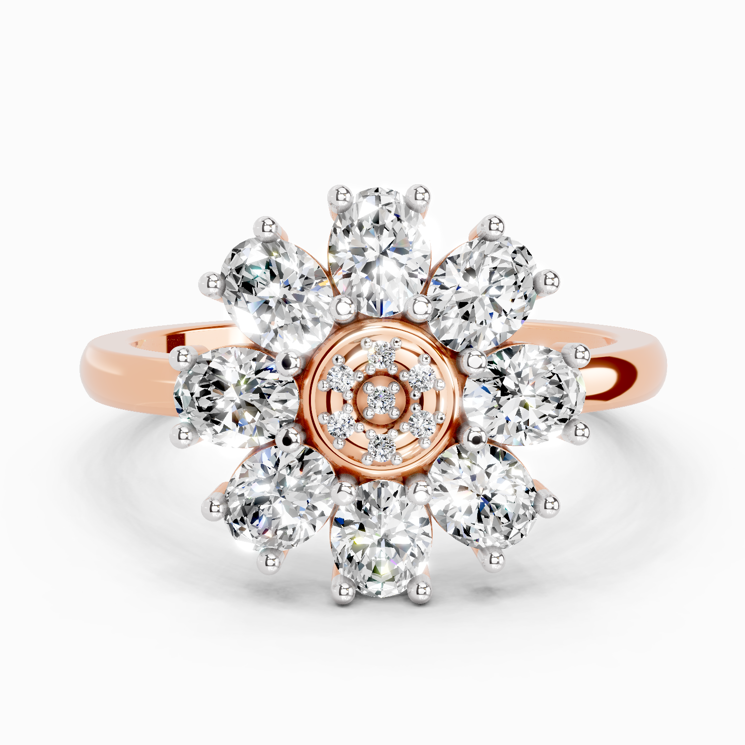 1.63 Carat Daisy Royale Promise  Engagement Ring | 14K Rose Gold