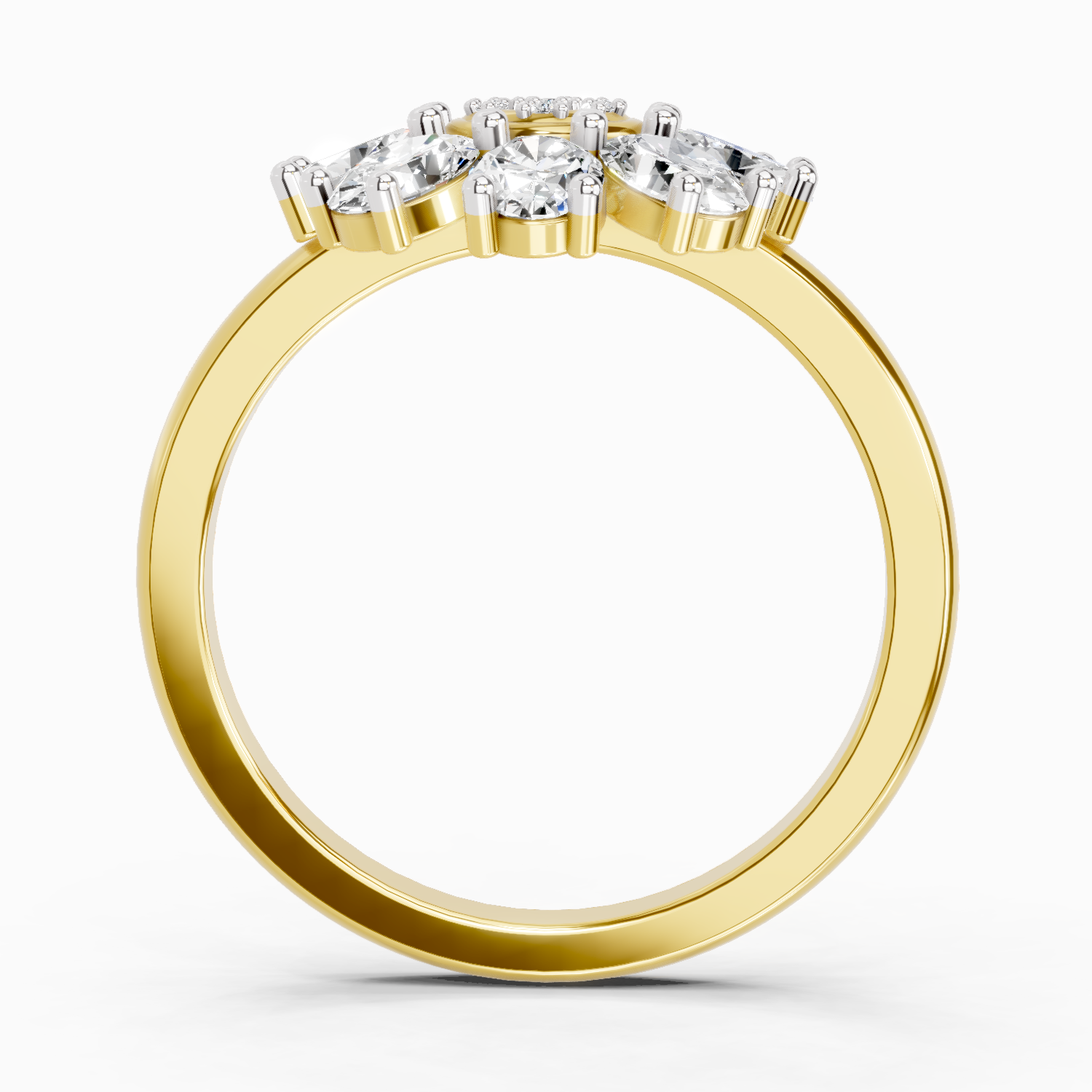 1.63 Carat Daisy Royale Promise  Engagement Ring | 14K Yellow Gold