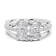 1.36 Carat Quadra Oval Engagement Ring | 14K White Gold