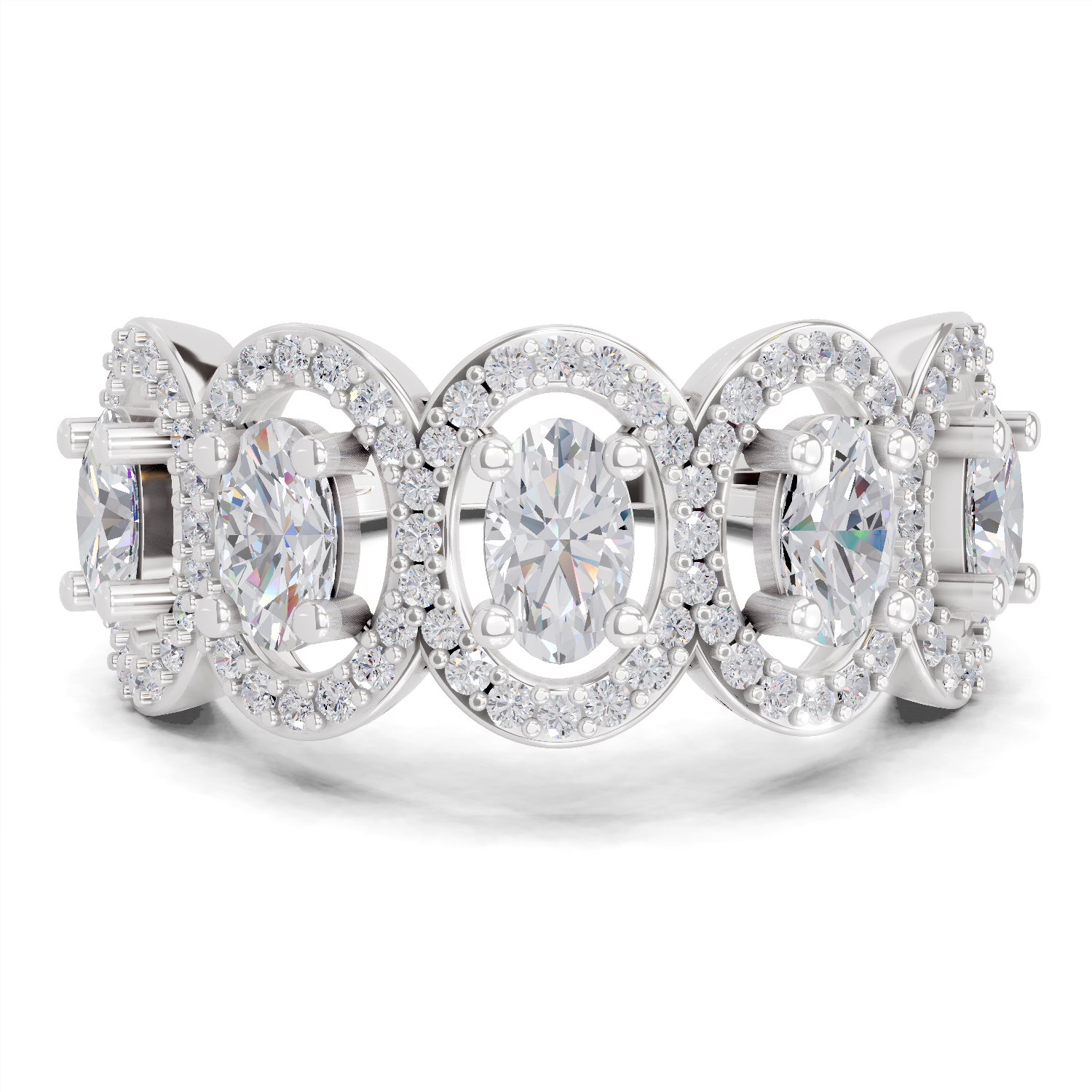 2.16 Carat Eternal Ovals Promise Engagement Ring | 14K White Gold