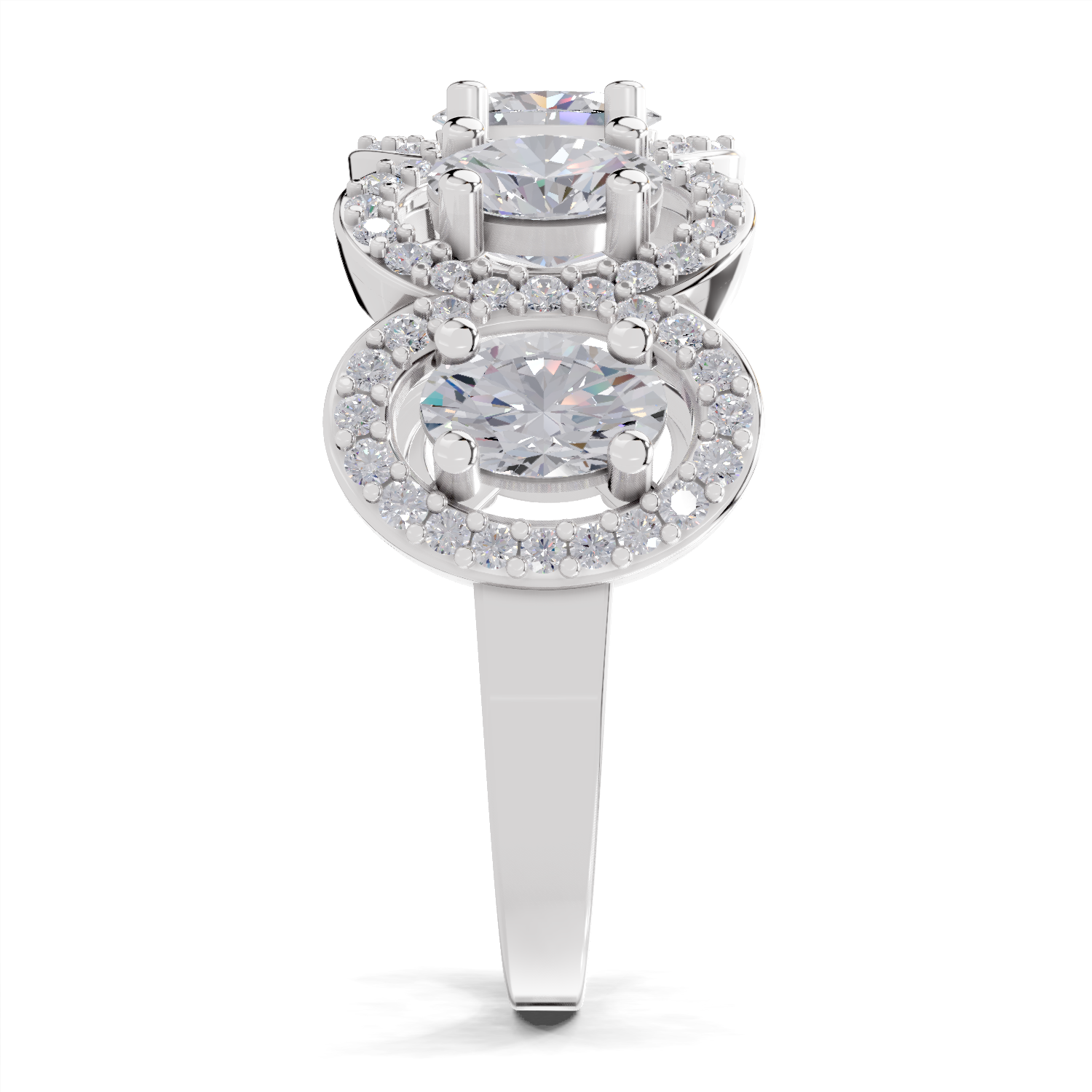 2.16 Carat Eternal Ovals Promise Engagement Ring | 14K White Gold