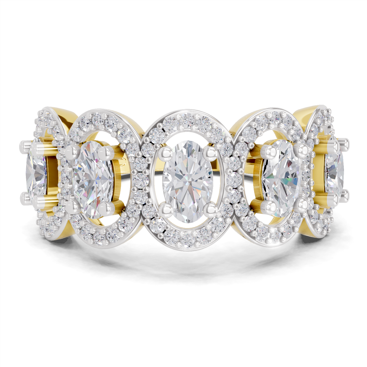 2.16 Carat Eternal Ovals Promise Engagement Ring | 14K Yellow Gold