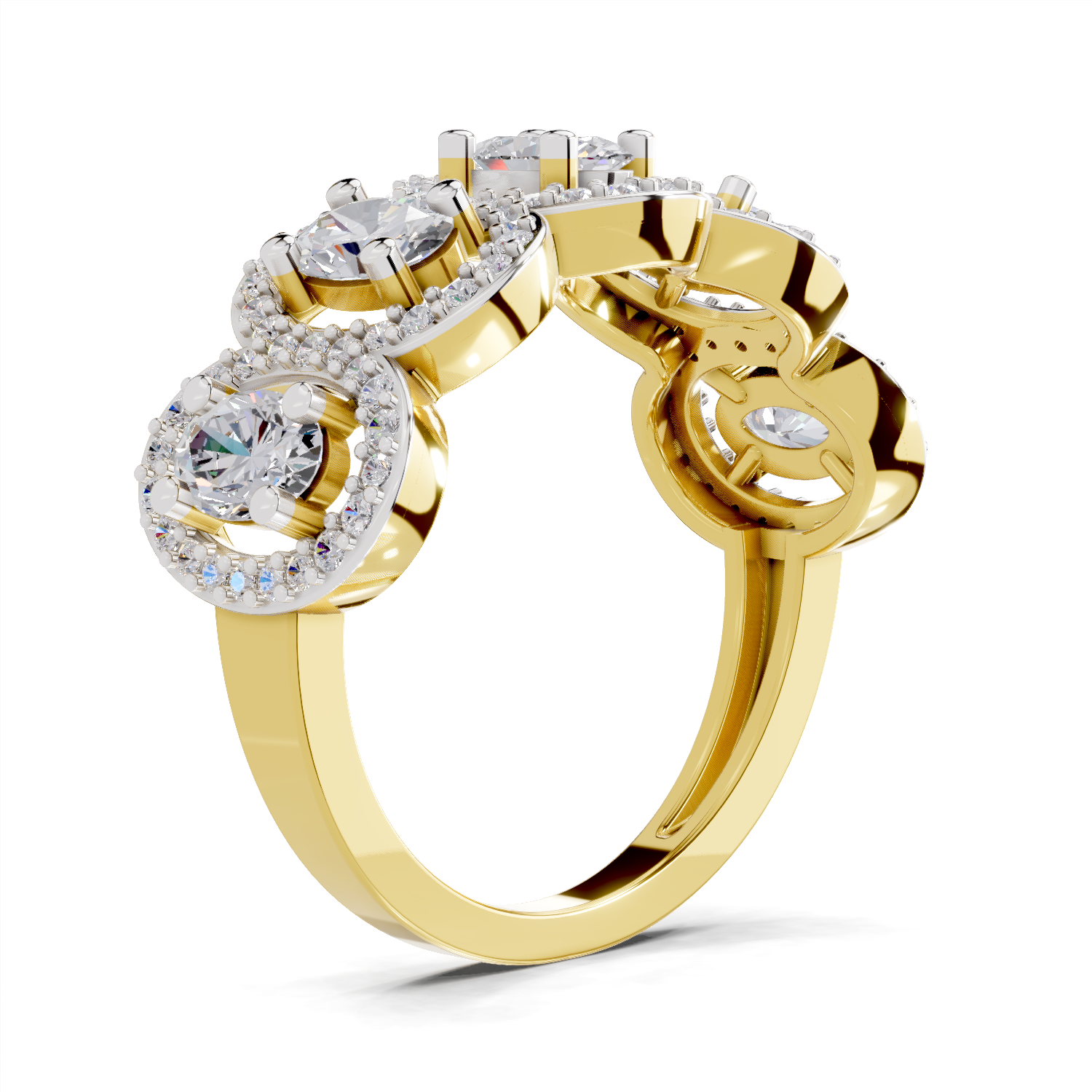 2.16 Carat Eternal Ovals Promise Engagement Ring | 14K Yellow Gold