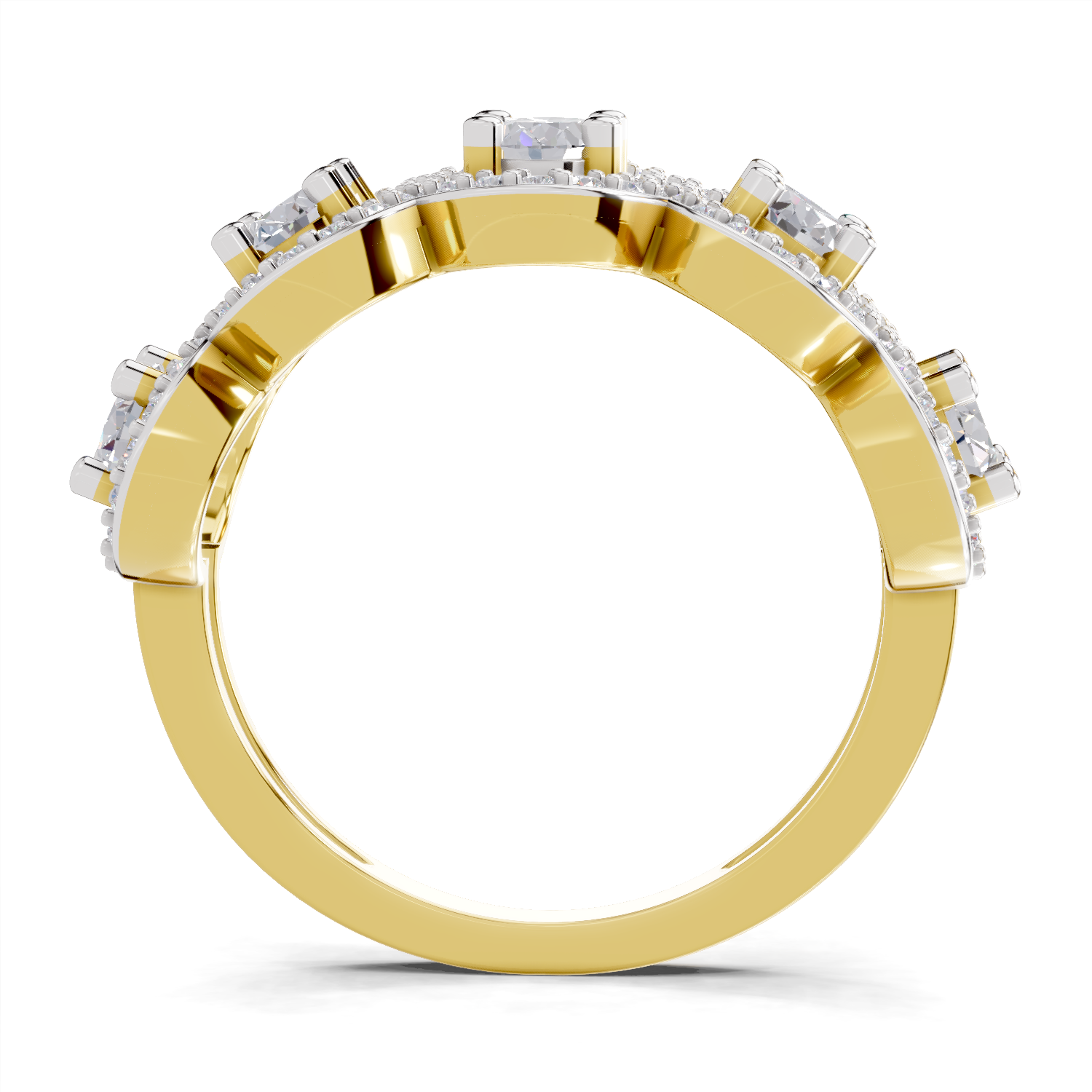 2.16 Carat Eternal Ovals Promise Engagement Ring | 14K Yellow Gold