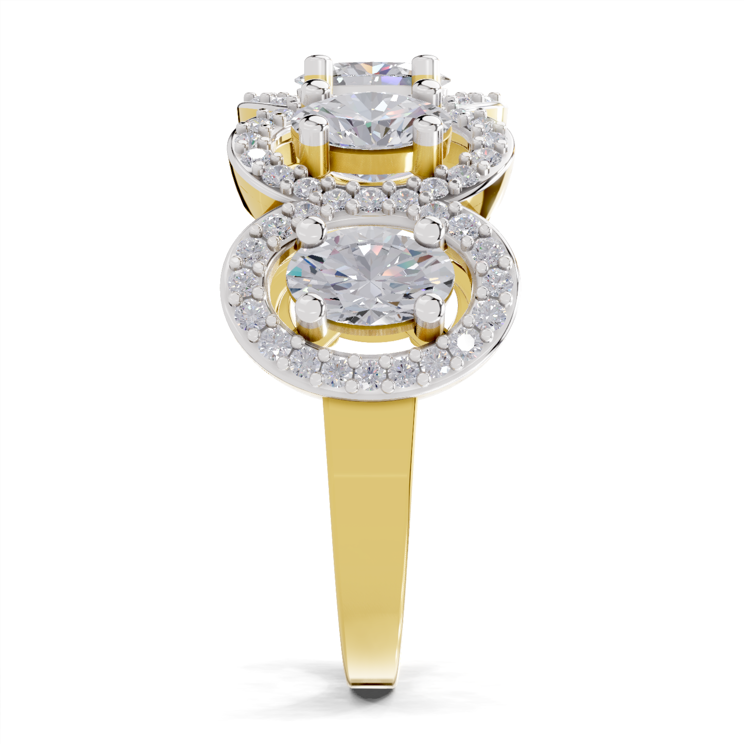 2.16 Carat Eternal Ovals Promise Engagement Ring | 14K Yellow Gold
