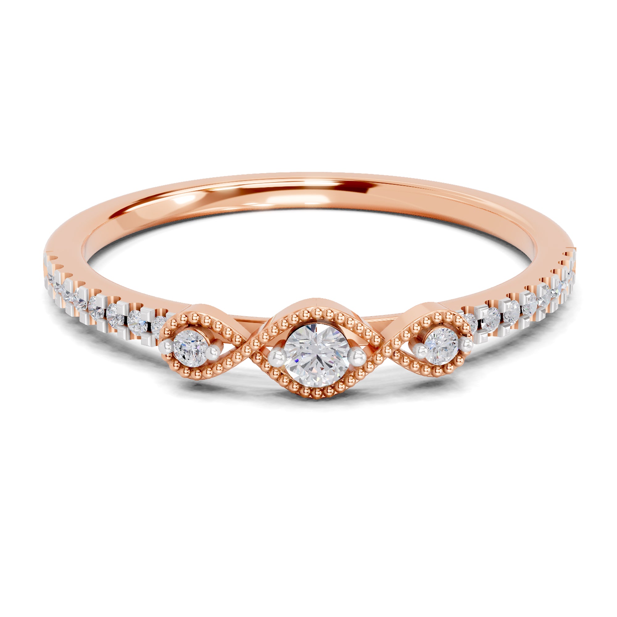 0.16 Carat Cushion Engagement Ring | 14K Rose Gold