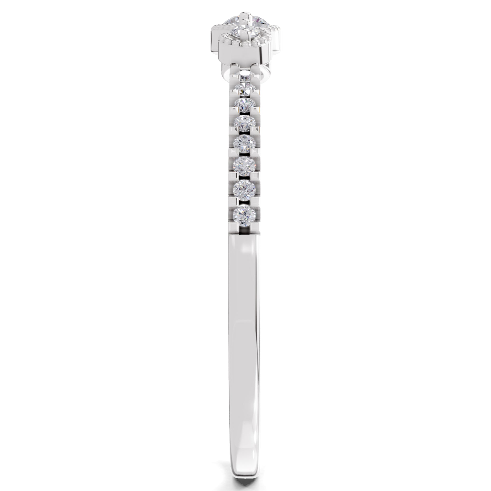 0.16 Carat Cushion Engagement Ring | 14K White Gold